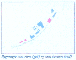Bygninger som rives/beholdes